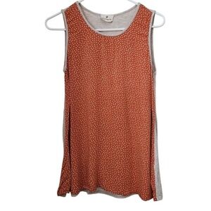 Betsey's Boutique Orange White Polka Dot Tank Top Women Size Small F06